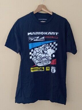 Mario Kart Black Graphic Tee Sz L